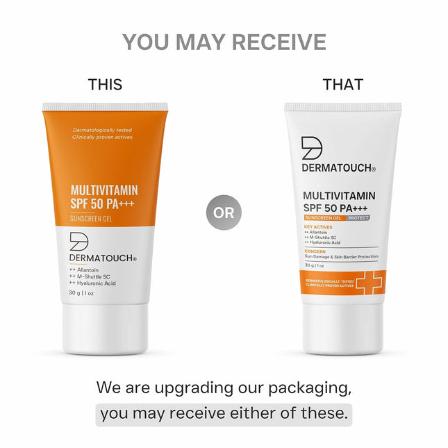 DERMATOUCH Multivitamin Spf 50 Pa+++ Sunscreen Gel For All Skin Types | 30g