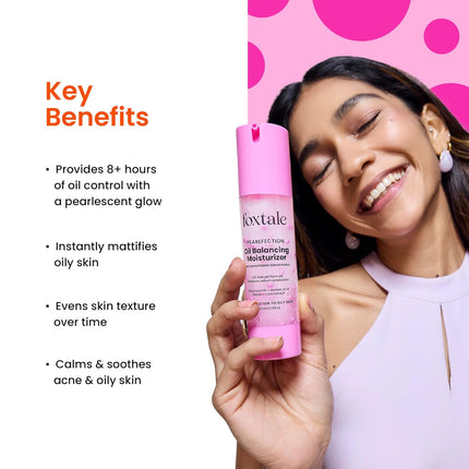 Foxtale Oil-Balancing Gel Moisturizer with Niacinamide, Azelaic Acid Pearls & Cica,50 ml