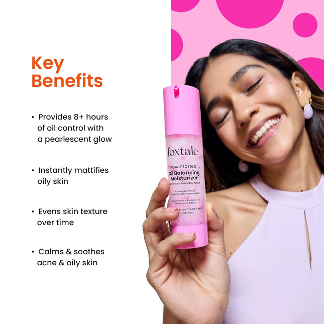 Foxtale Oil-Balancing Gel Moisturizer with Niacinamide, Azelaic Acid Pearls & Cica,50 ml