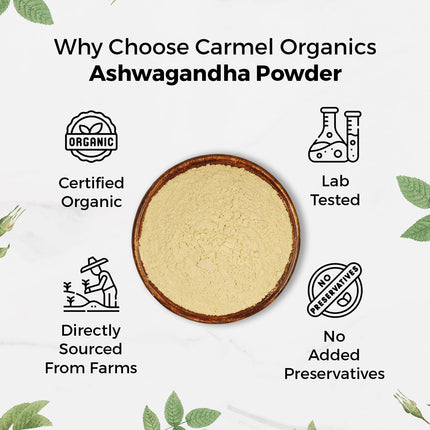 CARMEL ORGANICS Ashwagandha Root Powder (227 Grams)