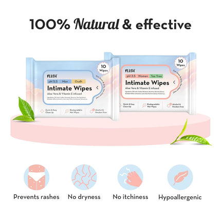 Plush Play Intimate Wipes For Women & Men (Pack of 20)