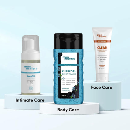 Man Matters 3 in 1 Action Charcoal & Menthol Body Wash  5% Niacinamide