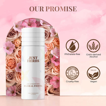 Just Herbs Long Lasting, Refreshing Body Spray, Natural Deodorant for Women-150 ml
