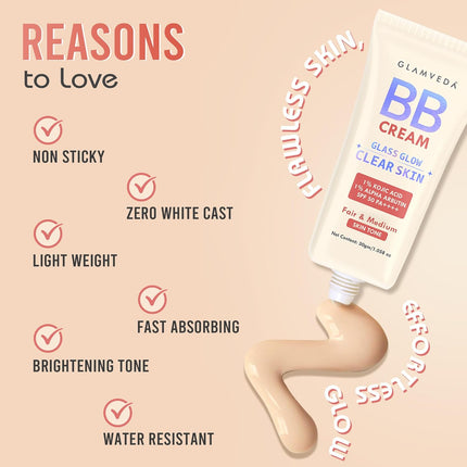 Glamveda BB Cream Lightweight Foundation SPF 50++++30g