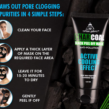 UrbanGabru Charcoal Black Peel Off Mask-60gm