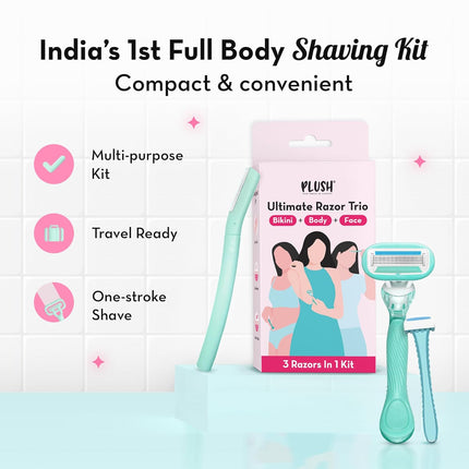 Plush The Ultimate Razor Trio Kit |  Body & Face Razor Woman