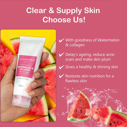 Glamveda Watermelon & Collagen Peel Off Mask- 100 gm