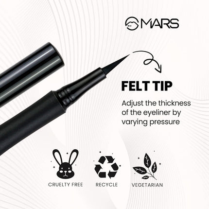 MARS Smudge Proof Liquid Pen Eyeliner with Ultra Fine Tip -1.5g
