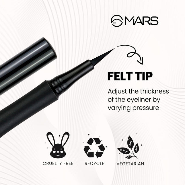 MARS Smudge Proof Liquid Pen Eyeliner with Ultra Fine Tip -1.5g