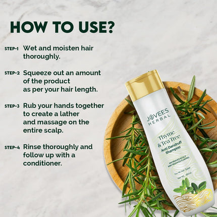 Jovees Herbal Thyme & Tea Tree Anti Dandruff Shampoo For Men & Women- 300ml