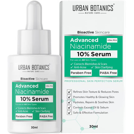UrbanBotanics 10% Niacinamide with Zinc Face Serum -30ml