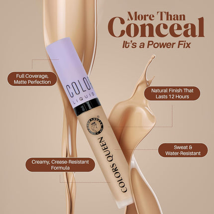 Colors Queen Conceal & Reveal Liquid Concealer with Jojoba Seed Oil