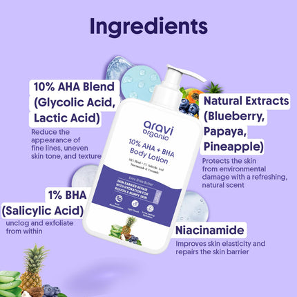 Aravi Organic 10% AHA + 1% BHA Body Lotion-200 ml