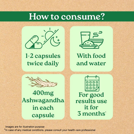 Organic India Pure Ashwagandha Root Capsules - 60 Veg Caps -400mg