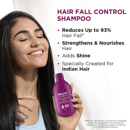 Bblunt Hair Fall Control Shampoo with Pea Protein & Caffeine for Stronger Hair-300ml