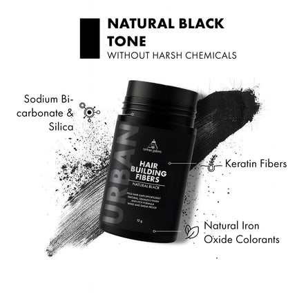 UrbanGabru Hair Building Fibers – Natural Black-12g