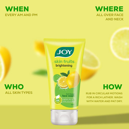 Joy Skin Fruits Lemon Face Wash For Normal to Oily Skin 150ml x 2