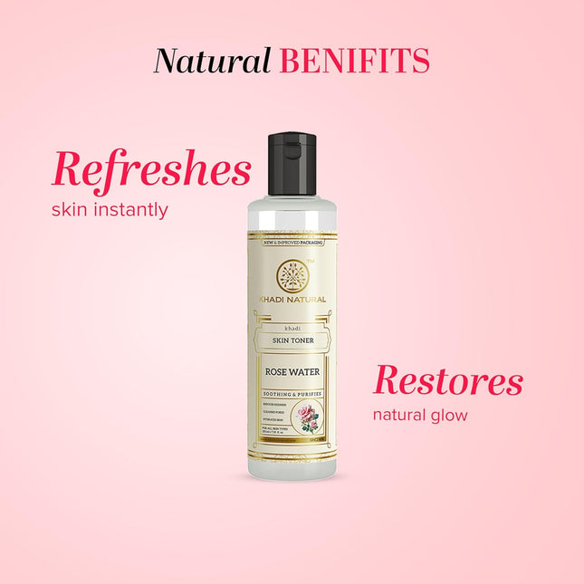 Khadi Natural Rose Water Herbal Skin Toner -210ml