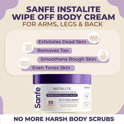 Sanfe Detan Cream Instalite Detan Wipe Off 100 gm