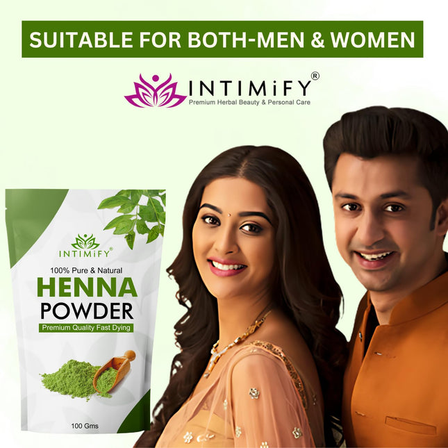 INTIMIFY Indigo and Henna powder for Black Hair  100 grams + 100 grams Pack of 2