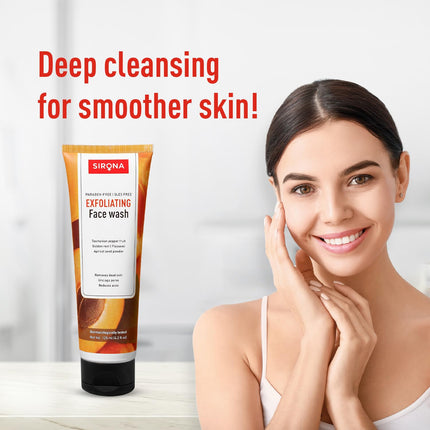 Sirona Exfoliating Face Wash for Men & Women 125 ML