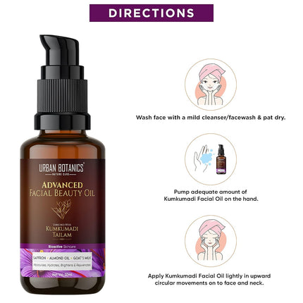 UrbanBotanics Kumkumadi Tailam Oil Face -30ml