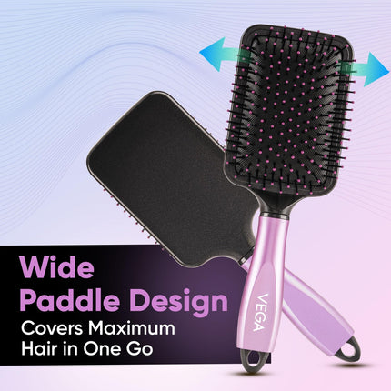 Vega Paddle Hair Brush with Cleaning Comb