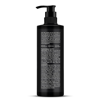 BEARDO DeTan Face Wash for Men, 200ml | Glycolic Acid,Niacinamide & Coffee