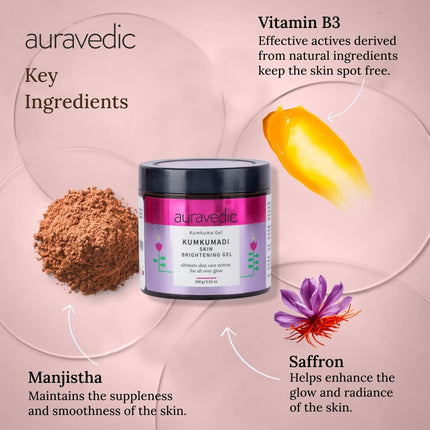 Auravedic Kumkumadi Gel Facial Moisturizer With Kumkumadi Oil For Face-100g