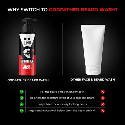 BEARDO Godfather Combo Beard Oil and Beard Wash Men