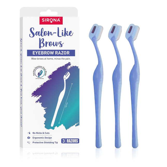 Sirona Reusable Eyebrow Razors for Women - 3 Razors (Pack of 1)
