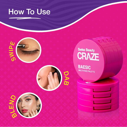 Swiss Beauty Craze Baesic 4-in-1 Multi-Face Palette -6g