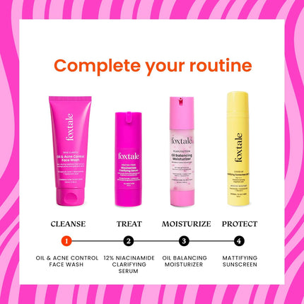 Foxtale Oil and Acne Control Face Wash | 2% Salicylic Acid + Niacinamide + Cica + Hyaluronic Acid