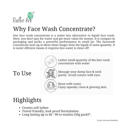 Rustic Art Sandal Face Wash for Normal & Combination Skin | 50g