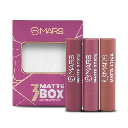 MARS Matte Box Set of 3 Lipsticks for Women 3x3.2 gm