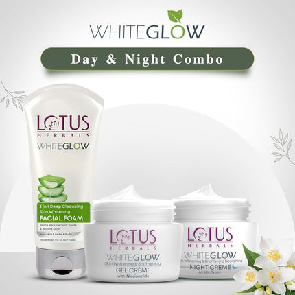 Lotus Herbals Whiteglow Day And Night Face Cream Pack with Face Wash-220G