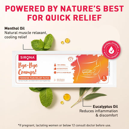 Sirona Herbal Period Pain Relief Patches - Pack of 5