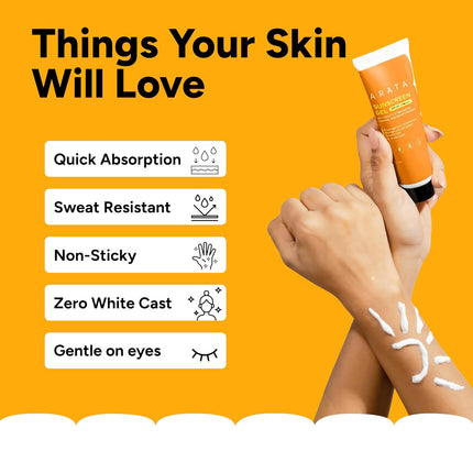Arata Sunscreen Gel | SPF 50, PA+++ For Men & Women | 50ML