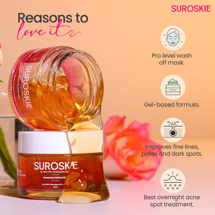 SUROSKIE Rose Instant Enzyme Face Scrub & Rosanna Glow Face Mask Combo (Pack of 2*50ml)