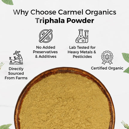 CARMEL ORGANICS Triphala Fruits Powder 800 Grams
