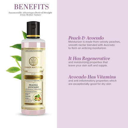 KHADI NATURAL Peach and Avocado Herbal Moisturizer With Shea/Kokum Butter | Moisturizer - 210ml