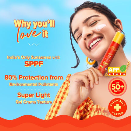 Aqualogica Detan+ Dewy Sunscreen SPF 50+ PA++++ with Cherry Tomato & HA - 50 g