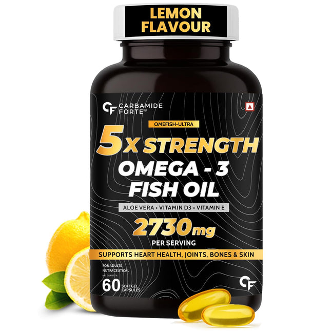 Carbamide Forte 5X Strength Omega 3 Fish Oil Capsules 2730 mg -60 Softgels