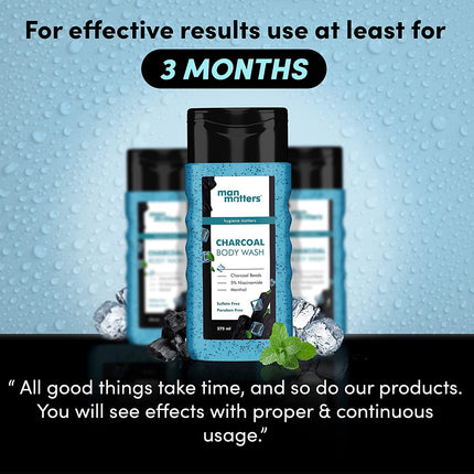 Man Matters 3 in 1 Action Charcoal & Menthol Body Wash with Loofah-250ml