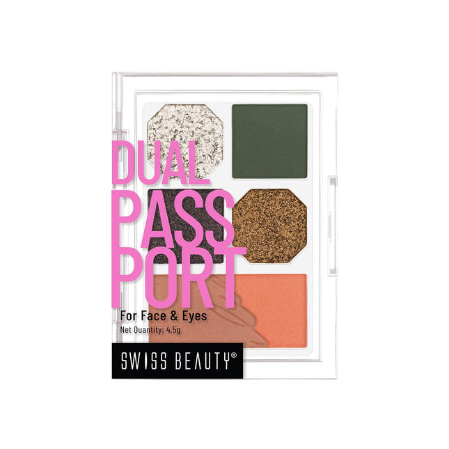 Swiss Beauty Face and Eye Dual Passport Palette | Eyeshadow + Blusher Palette-4.5g