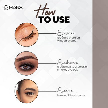 MARS 2-In-1 Hue Gel Matte Eyeliner -6gm Black & Brown