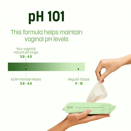 AZAH Intimate Wipes for Women | AntiBacterial Vaginal Wipes Pack of 40