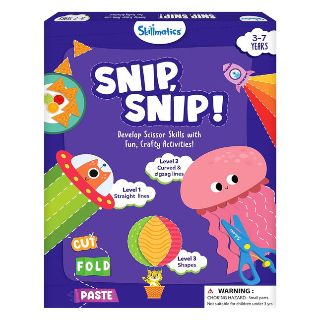Skillmatics Scissor Skills Activity Book - Snip, 25 Fun Cutting & Creative Activities for Kids Ages 3 to 7