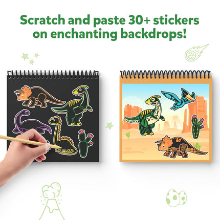 Skillmatics Scratch Art Book for Kids 30+ Scratch Stickers for Boys & Girls Ages 3, 4, 5, 6, 7, 8, Multicolour