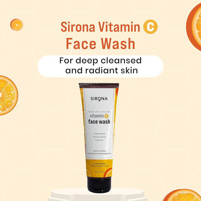 Sirona Vitamin C Face Wash for Men & Women – 125 ml